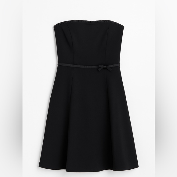 VTG black dress strapless formal bow Y2K size 11 classic capsule elegant - Picture 1 of 14